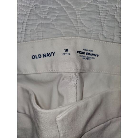 Old Navy White High-Rise Pixie Skinny Pants 18P Petite, Secret-Smooth Pockets - Picture 7 of 8